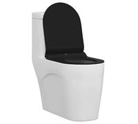 vidaXL Toilet Seat Adjustable Black 50 x 36.5 x 5 cm Polypropylene, Modern Toilet Seat, Durable Bathroom Fixture, Hygienic Accessory, Comfortable Design, Universal Fit, Clean Lines Upgrade