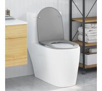 vidaXL Toilet Seat Grey 47 x 36 x 3.4 cm Duroplast