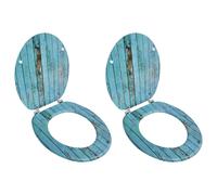vidaXL Toilet Seats with Lids 2 pcs MDF Old Wood