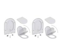 vidaXL Toilet Seats with Soft Close Lids 2 pcs Plastic White 02 UK HOT