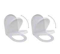 vidaXL 2x Toilet Seats with Soft Close Lids Plastic White Bathroom Accessory