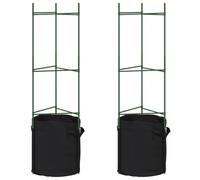 vidaXL Tomato Cage with Plant Bag Garden Plant Support 2 pcs Steel and PP