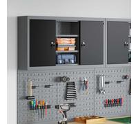 vidaXL Tool Cabinet with Shelf Black and Grey 100 x 20 x 55 cm
