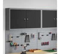 vidaXL Tool Cabinet with Shelf Black and grey 100 x 20 x 55 cm