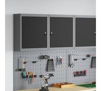 vidaXL Tool Cabinet with Shelf Black and Grey 50 x 20 x 55 cm