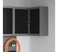 vidaXL Tool Cabinet with Shelf Black and Grey 55 x 55 x 55 cm