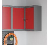 vidaXL Tool Cabinet with Shelf with Lock Red and Grey 55 x 55 x 55 cm