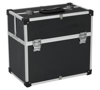 vidaXL Tool Case 38x22.5x34 cm Black Aluminum