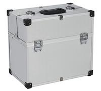 'vidaXL Tool Case Silver Aluminium - Portable Storage Container with Extendable Trays - Lockable Protection for Tools with carrying Handle