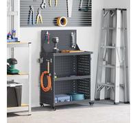 vidaXL Tool Trolley Anthracite 65 x 35 x 111 cm Cold-rolled Steel
