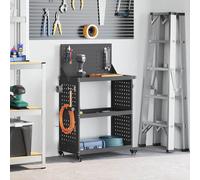 vidaXL Tool Trolley Black 65 x 35 x 111 cm Cold-rolled Steel