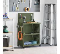 vidaXL Tool Trolley Olive Green 65 x 35 x 111 cm Cold-rolled Steel