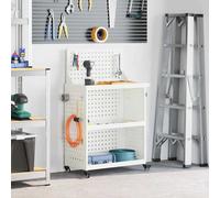 vidaXL Tool Trolley White 65 x 35 x 111 cm Cold-rolled Steel