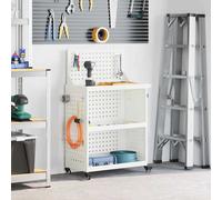 vidaXL Tool Trolley White 65 x 35 x 111 cm Cold-rolled Steel