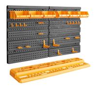 vidaXL Tool Wall Peg Board Wall Tool Organizer Tool Rack 26 Tool Holders PP