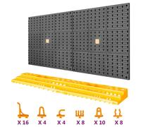 vidaXL Tool Wall Peg Board Wall Tool Organizer Wall Tool Rack 50 Hooks PP
