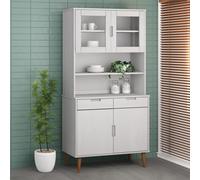 vidaXL Top for Highboard MOLDE White 90x35x100 cm Solid Wood Pine