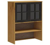vidaXL Top Wooden Top for Highboard with Glass Doors Solid Wood Pine FLAM