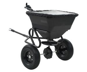 vidaXL Tow Behind Salt Spreader PVC and Steel 125x74x79cm 45L Lawn Fertiliser