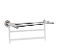 vidaXL Towel Rack 2 Tubes Stainless Steel Wall Mount Bathroom Robe Hook Holder v