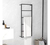 vidaXL Towel Rack Black 45x10x115 cm Steel