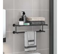 vidaXL Towel Rack Black 61 x 23 x 17 cm Stainless steel
