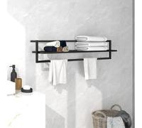 Vidaxl Towel Rack Black 95X25X22 Cm Iron