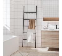 Vidaxl Towel Rack Ladder With 5 Tiers Black 58X175 Cm Iron