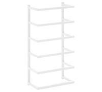 vidaXL Wall-Mounted Towel Rack - White Steel, Minimalist, Durable, 24x12x48 cm