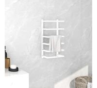 "vidaXL Towel Rack - White Steel Wall-Mounted Rack, Durable and Sturdy Construction, Minimalist Design, Perfect for Bathroom Décor, Measures 24x12x48 cm”