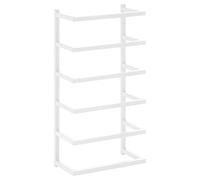 "vidaXL Towel Rack - White Steel Wall-Mounted Rack, Durable and Sturdy Construction, Minimalist Design, Perfect for Bathroom Décor, Measures 24x12x48 cm”