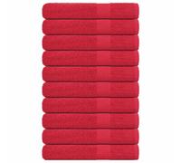 vidaXL Towels 10 pcs "FROGN" Red 100x200 cm 100% Cotton
