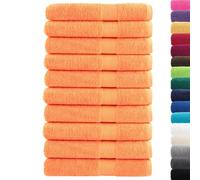 vidaXL Towels - 10 pcs Set - Orange 100x200 cm 600 gsm Cotton - Absorbent & Durable for Bath, Beach, and More