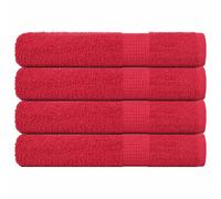 vidaXL Towels 4 pcs "FROGN" Red 100x200 cm 100% Cotton