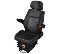 vidaXL Tractor Seat With Suspension, Black