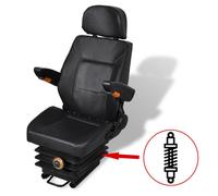 vidaXL Tractor Seat with Suspension Armrest Headrest Spring Tracks Forklift