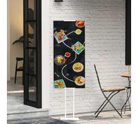 vidaXL Trade Fair Displays 2 Pieces White 30 x 24 x 208 cm Iron, Garden and Patio, Modern Display, Height-Adjustable Iron Stand for Outdoor, Events and Decor