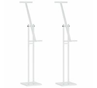 vidaXL Trade Show Displays 2 Pieces White 26.5 x 26.5 x 127 cm Iron, Garden and Patio Display, Portable Height-Adjustable Rack, Modern Outdoor Stand for Events and Trade Fairs