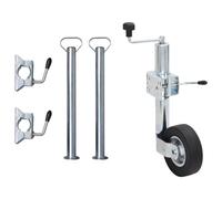 vidaXL Trailer Jack Wheel 60 mm with 2 Support Tubes & 3 Split Clamps Car Jack
