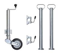 vidaXL Trailer Jack Wheel 60 mm with 2 Support Tubes and 2 Split Clamps
