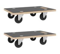(50 x 35 x 11.5 cm) vidaXL Dolly Trolleys Moving Trolley Furniture Mover Slider 2 pcs Rectangular