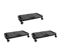 vidaXL Transport Trolleys 3 pcs Black Polypropylene 440.9 lb