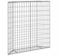 vidaXL Trapezium Gabion Raised Bed Galvanised Steel 100x20x100 cm