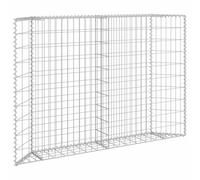 vidaXL Trapezium Gabion Raised Bed Galvanised Steel 150x20x100 cm