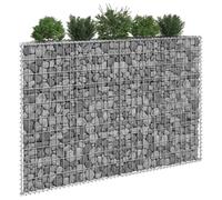 vidaXL Trapezium Gabion Raised Bed Galvanised Steel Gabion Basket Planter Pot