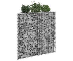 vidaXL Trapezium Gabion Raised Bed Galvanised Steel Gabion Basket Planter Pot