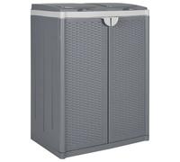 vidaXL Trash Bin with 2 Doors Grey 65x45x88 cm PP Garden Waste Collection