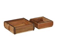 vidaXL Tray 2 pcs Brown 29 x 31 x 10 cm Solid Reclaim Wood