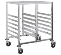vidaXL Tray Trolley with 12 GN Containers 75x55x87 cm Stainless Steel