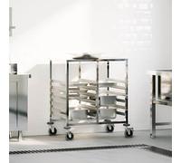 vidaXL Tray Trolley with 12 GN Containers 75x55x87 cm Stainless Steel